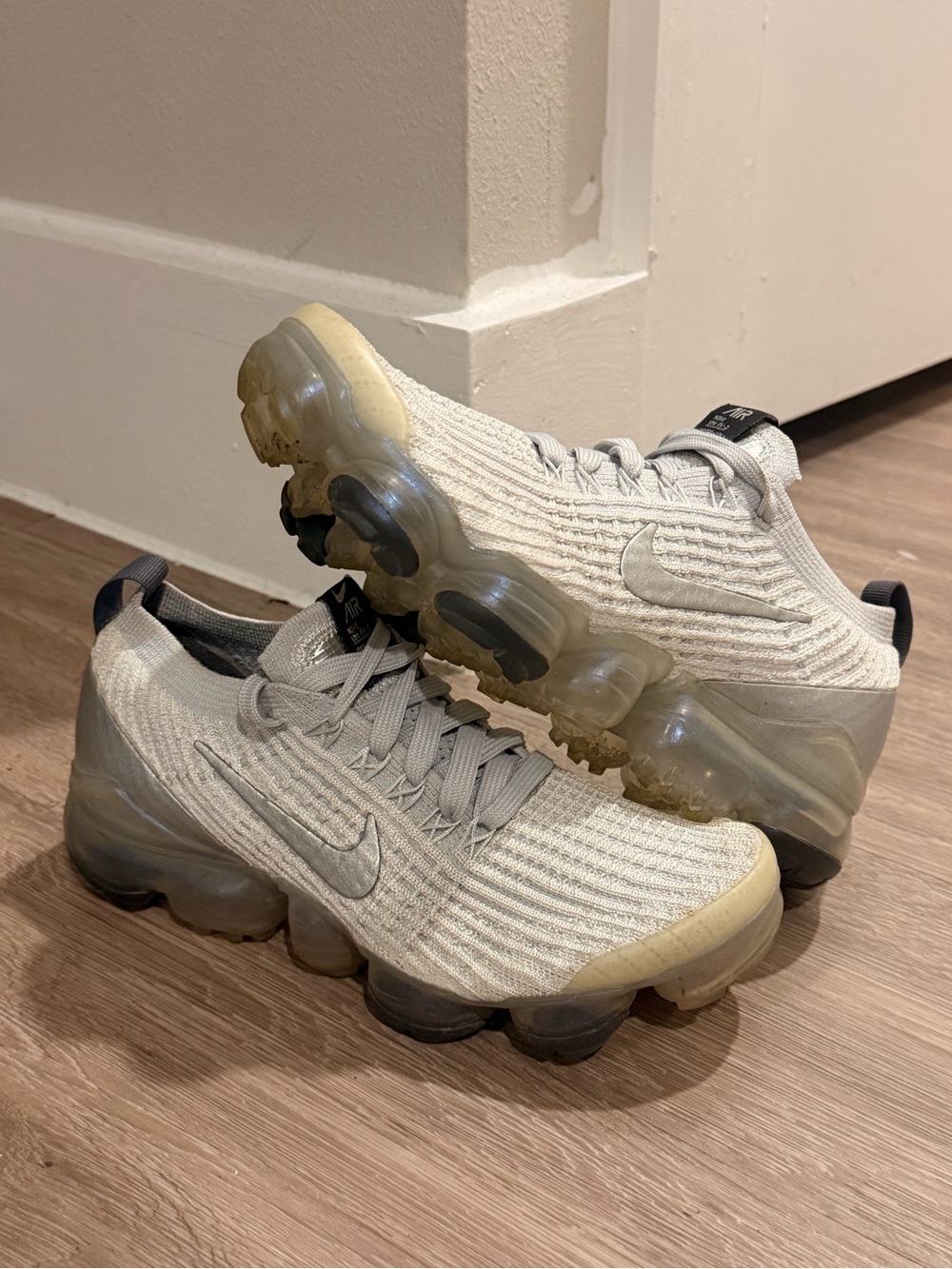 Size 6 - Nike Air VaporMax Flyknit 3 White Silver Women